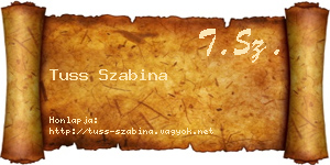 Tuss Szabina névjegykártya